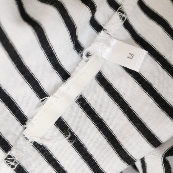 Black & White Striped Lace Up Tee 🕸️ - Picture 4 of 6